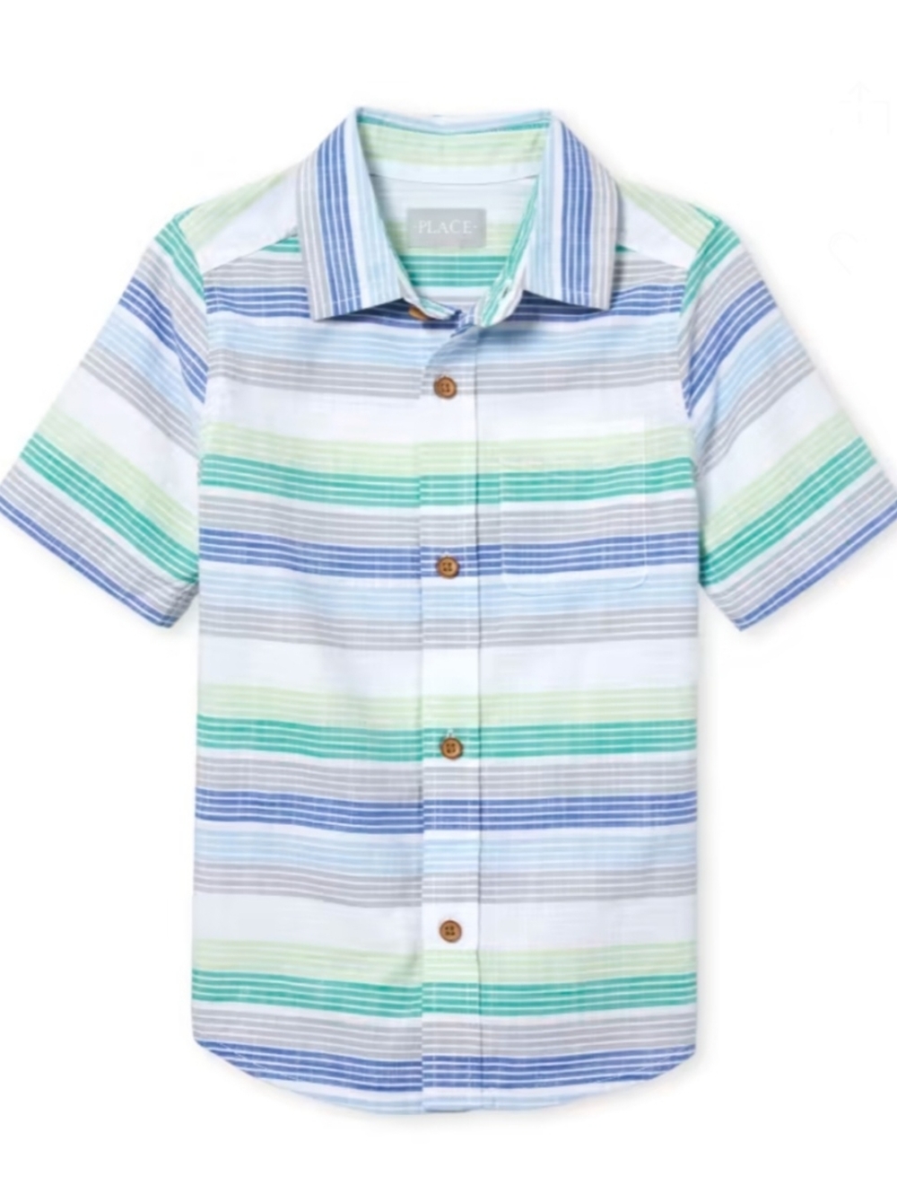 The Children's Place 100% Cotton Striped Short-Sleeve Button-Up Shirt
